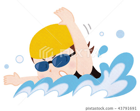 Swimmer woman - Stock Illustration [43791691] - PIXTA