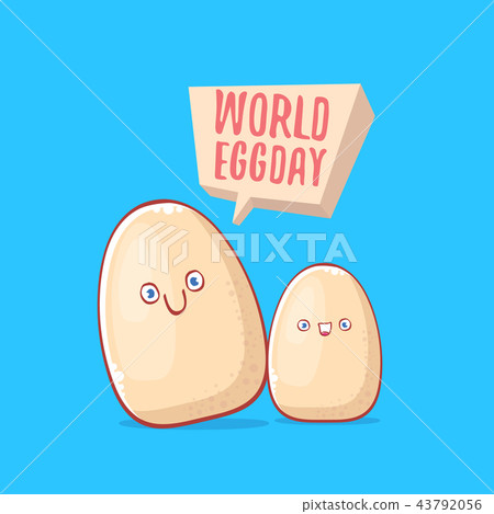 world egg day concept funny illustration with cute white egg cartoon kawaii character isolated on 43792056