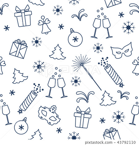 Seamless pattern with new year symbols 43792110