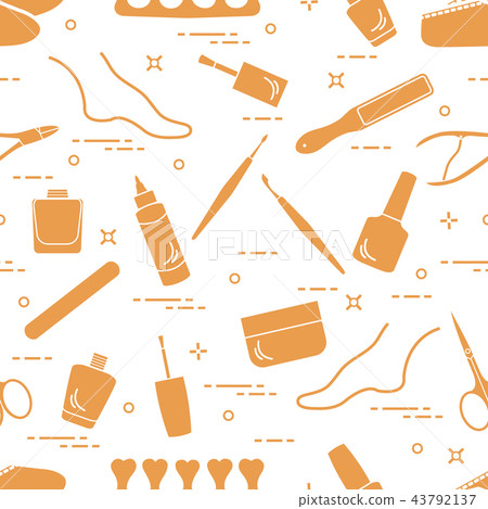Pattern of manicure and pedicure tools and Pattern of manicure and pedicure tools and 43792137