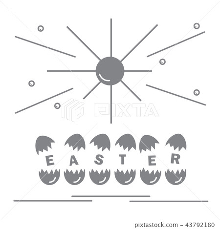 Cute vector illustration with symbols for Easter Cute vector illustration with symbols for Easter 43792180