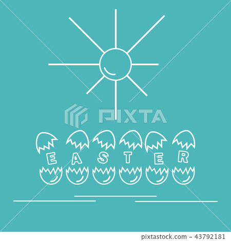 Cute vector illustration with symbols for Easter Cute vector illustration with symbols for Easter 43792181