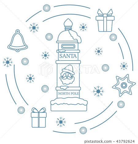 Santa's mailbox, gifts, bell, gingerbread 43792624