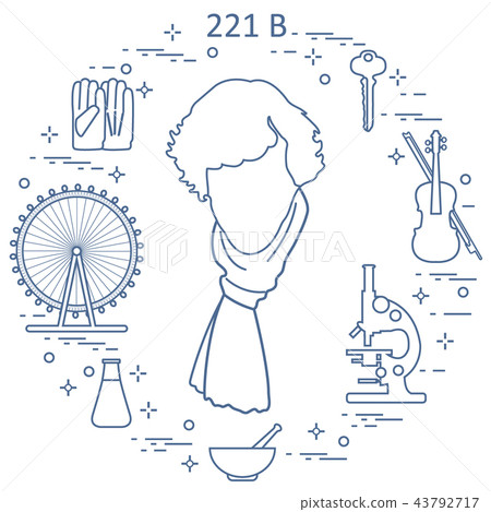 Private detective Sherlock Holmes with variety Private detective Sherlock Holmes with variety 43792717