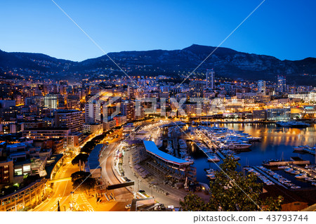 Principality of Monaco at Dusk 43793744
