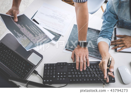 Programmers cooperating at Developing programming and website wo 43794273