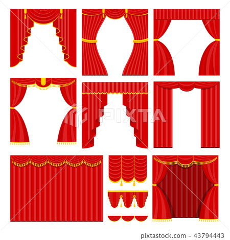 set of red theater curtain and lambrequins set of red theater curtain and lambrequins 43794443