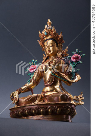 Bronze figurine of a green Tara 43794599