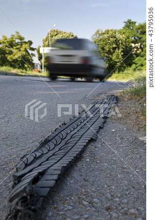 Car accident-puncture on the street 43795036