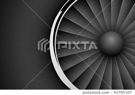 Jet Engine Turbine dark horizontal background 43795107