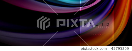 Fluid colors abstract background colorful poster, twisted liquid design on black, colorful marble or Fluid colors abstract background colorful poster, twisted liquid design on black, colorful marble or 43795209