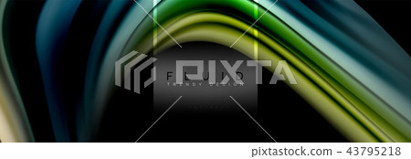 Fluid colors abstract background colorful poster, twisted liquid design on black, colorful marble or 43795218