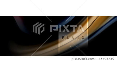 Fluid colors abstract background colorful poster, twisted liquid design on black, colorful marble or 43795239