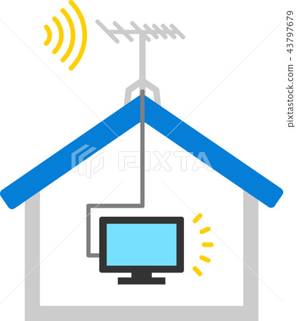 房子和電視天線 43797679