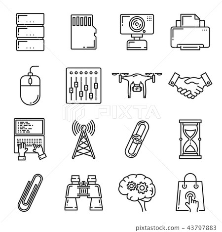 Network technology digital devices icons Network technology digital devices icons 43797883