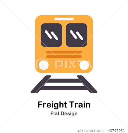Freight Train Flat Icon 43797951