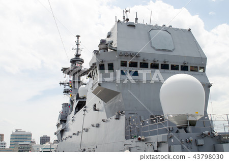 Escort ship "Izumo" ship bridge part and satellite communication antenna "NORA-7" 43798030