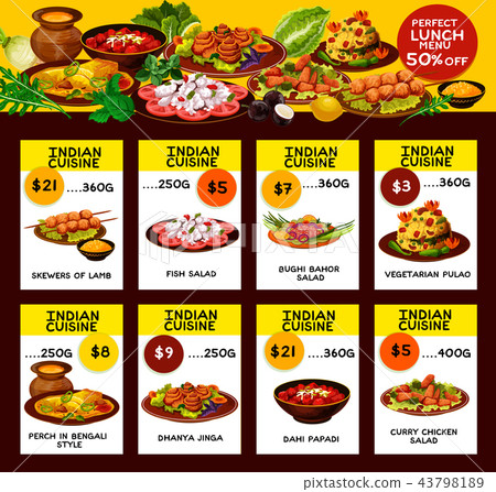 Indian Restaurant Menu Offer Cards - Stock Illustration [43798189] - Pixta