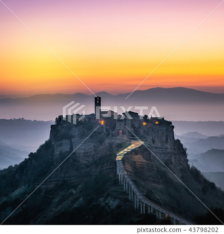 Civita di Bagnoregio, beautiful old town in Italy. Civita di Bagnoregio, beautiful old town in Italy. 43798202