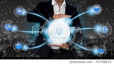 Ethereum ETH and cryptocurrency investing concept. 43798619