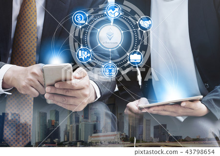 Ethereum ETH and Cryptocurrency Trading Concept Ethereum ETH and Cryptocurrency Trading Concept 43798654