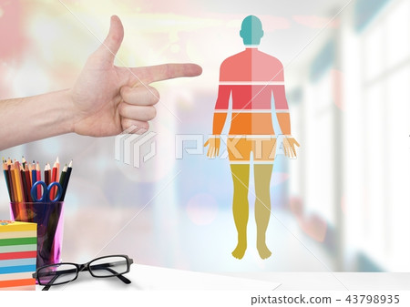 Human Body sections and hand pointing Human Body sections and hand pointing 43798935