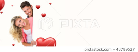 Composite image of couple and hearts 43799527