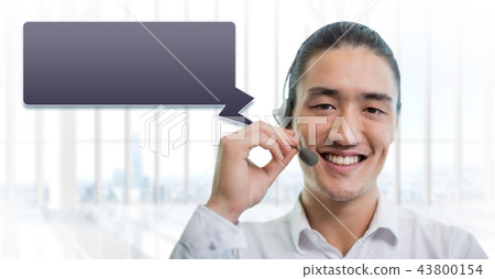 Customer service man with chat bubble 43800154