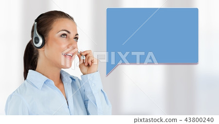 Customer service woman with chat bubble Customer service woman with chat bubble 43800240