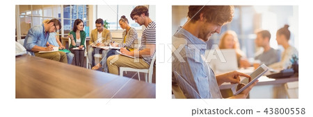 Teamwork meeting collage 43800558