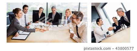 Teamwork business meeting collage Teamwork business meeting collage 43800577