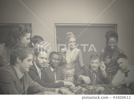 Group of people in casino 43800612