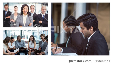 Teamwork business meeting collage 43800634