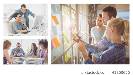 Teamwork meeting collage 43800690