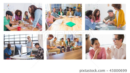 Teamwork meeting collage Teamwork meeting collage 43800699