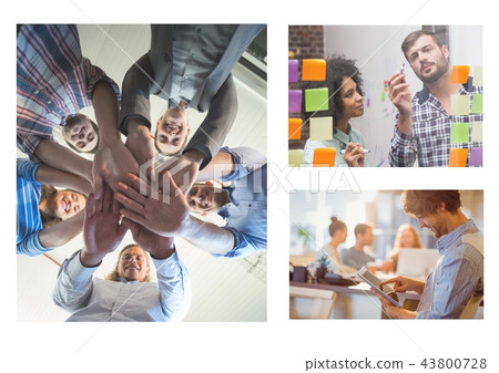 Teamwork meeting collage 43800728