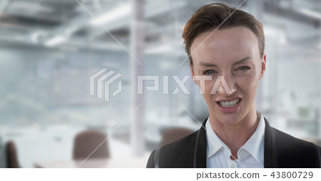 Mean and frustrated Businesswoman in office 43800729