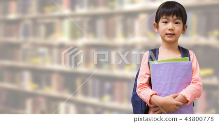 School girl in education library School girl in education library 43800778