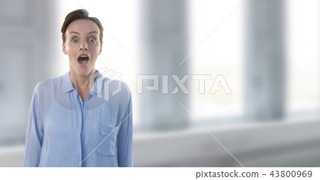 Businesswoman surprised by windows 43800969