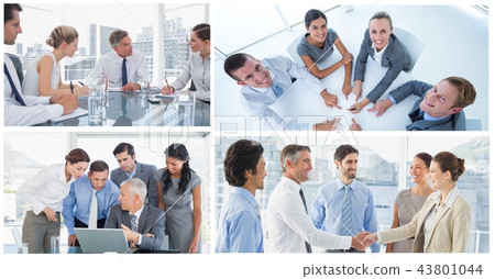 Teamwork business meeting collage Teamwork business meeting collage 43801044