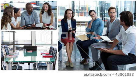Teamwork meeting collage Teamwork meeting collage 43801088