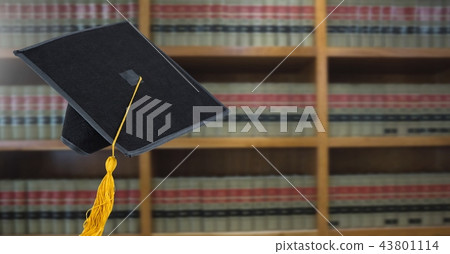 Graduation hat in education library 43801114