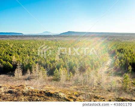 Scenic view around Kerid crater, Iceland Scenic view around Kerid crater, Iceland 43801170