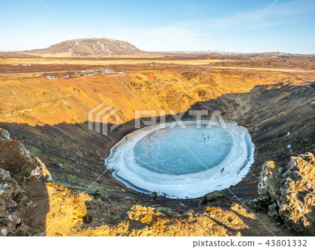 Kerid crater in winter season, Iceland Kerid crater in winter season, Iceland 43801332