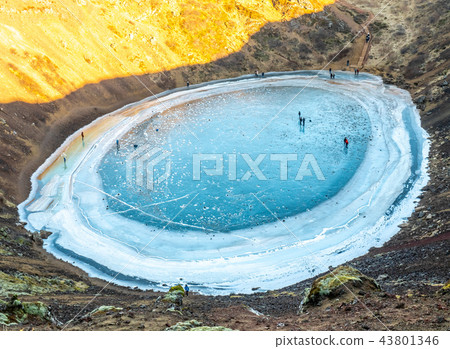 Kerid crater in winter season, Iceland Kerid crater in winter season, Iceland 43801346
