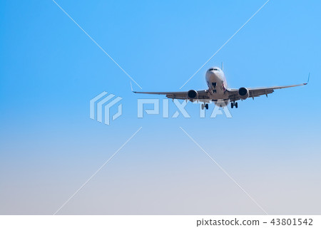 The aircraft approaching the airport to land 43801542