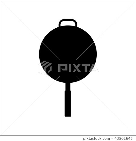 Black silhouettes of afrying pan 43801645