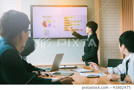 Business giving a presentation in a boardroom 43802475