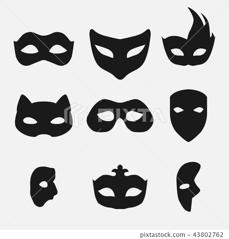masks silhouette in black vector masks silhouette in black vector 43802762