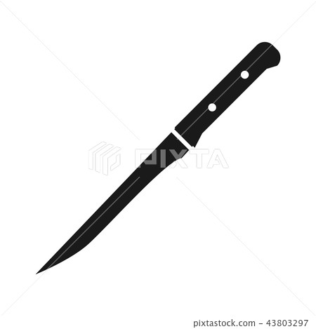 Silhouettes of kitchen knives , vector 43803297